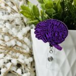 Purple Engraved Badge Reel