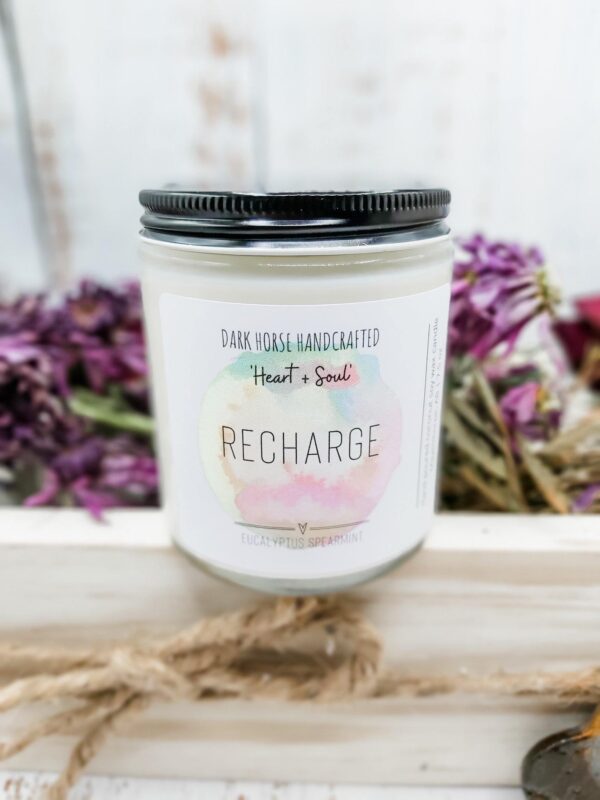 RECHARGE- Eucalyptus + Spearmint: Scented Soy Candle