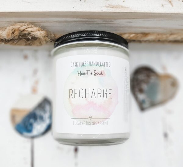 RECHARGE- Eucalyptus + Spearmint: Scented Soy Candle