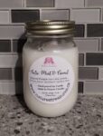 Arctic Mint & Coconut Sugar Soy Wax Candle - Mason Jar 80+ Hours Burn Time - Wooden Wick