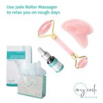 Dual-Action Jade Facial Roller with VC Serum Set