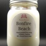 Bonfire Beach Soy Wax Candle - Mason Jar 80+ Hours Burn Time - Wooden Wick