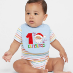 My 1st Christmas Embroidered Santa Bib