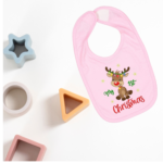 My 1st Christmas Embroidered Reindeer Bib
