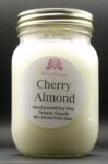 Cherry Almond Soy Wax Candle - Mason Jar 80+ Hours Burn Time - Wooden Wick