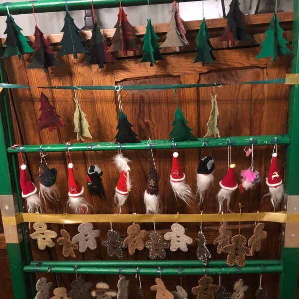 Christmas Decorations - 3 Wool Gingerbread Men
