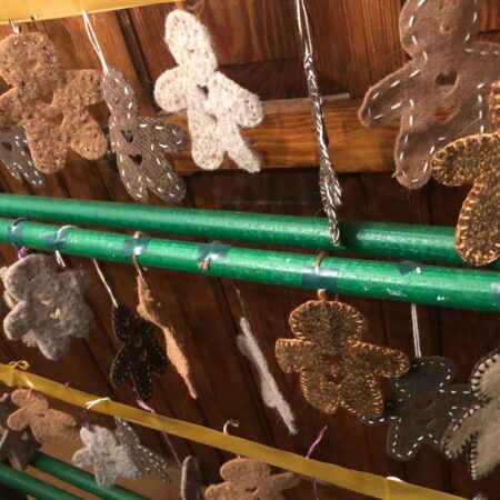 Christmas Decorations - 3 Wool Gingerbread Men