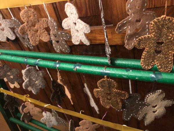 Christmas Decorations - 3 Wool Gingerbread Men