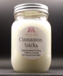 Cinnamon Sticks Soy Wax Candle - Mason Jar 80+ Hours Burn Time - Wooden Wick