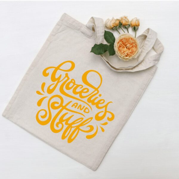 Groceries and Stuff Reusable Cotton Tote Bag