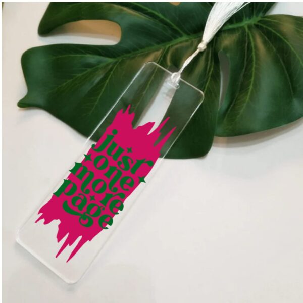 Just One More Page Custom Bookmark