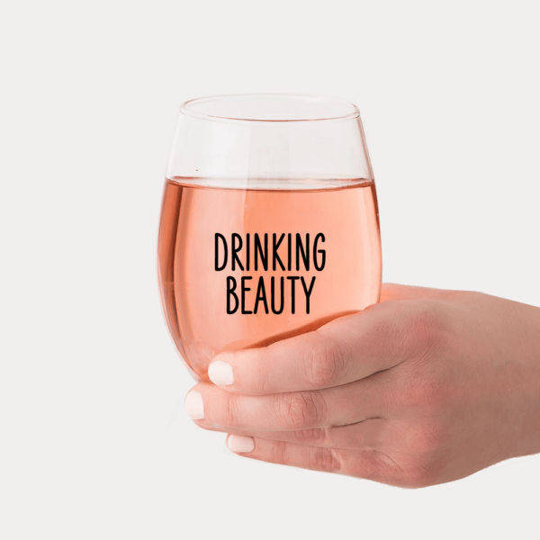 Drinking Beauty Stemless Wine Glass