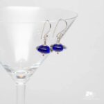 Cobalt Blue Gemtone Disc Earrings