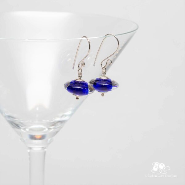 Cobalt Blue Gemtone Disc Earrings