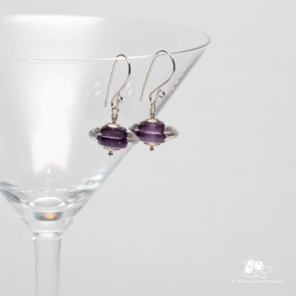 Violet Gemtone Disc Earrings