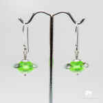 Pale Green Gemtone Disc Earrings