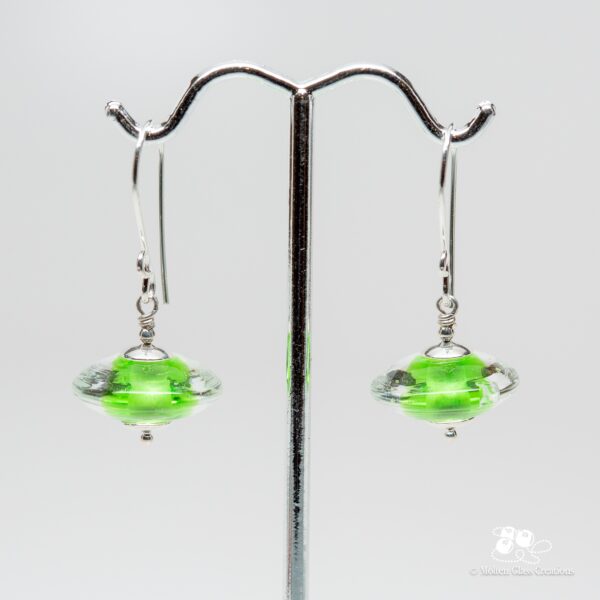 Pale Green Gemtone Disc Earrings