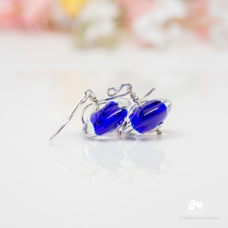 Cobalt Blue Gemtone Disc Earrings