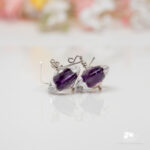 Violet Gemtone Disc Earrings