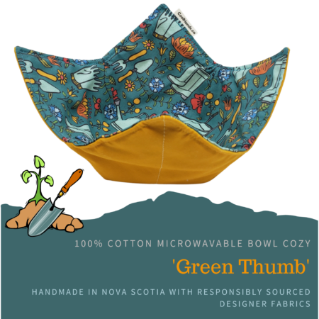 100% Cotton Microwavable Bowl Cozy - Green Thumb