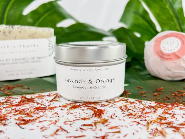 Citrus Spa Gift Set: soap, moisturizing bath bomb and soy candle | all handmade | vegan | eco-friendly | organic
