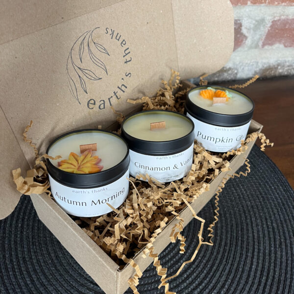 Trio of Autumn scents Candles - Gift Set