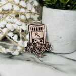 Rose Gold Engraved Badge Reel