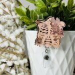 Rose Gold Engraved Badge Reel