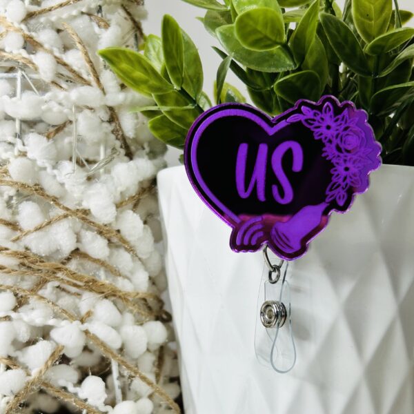 Purple Engraved Badge Reel
