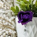 Purple Engraved Badge Reel