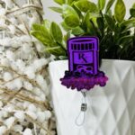 Purple Engraved Badge Reel