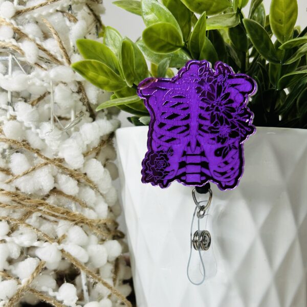 Purple Engraved Badge Reel