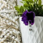 Purple Engraved Badge Reel