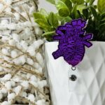 Purple Engraved Badge Reel