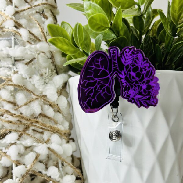 Purple Engraved Badge Reel