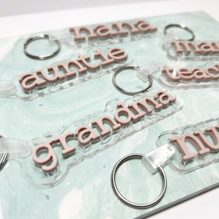 Floral Engraved Acrylic Keychain