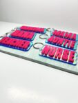 Iridescent and Hot Pink Acrylic Keychain