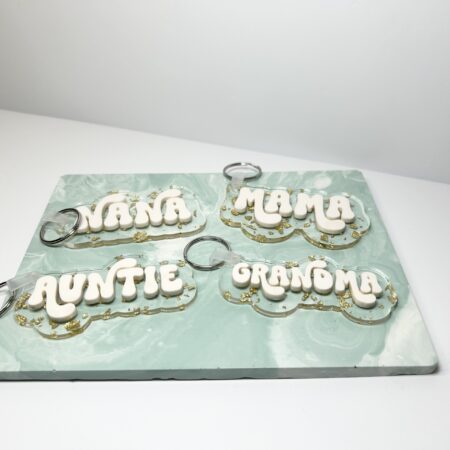 Gold Fleck and Light Pink Acrylic Keychain