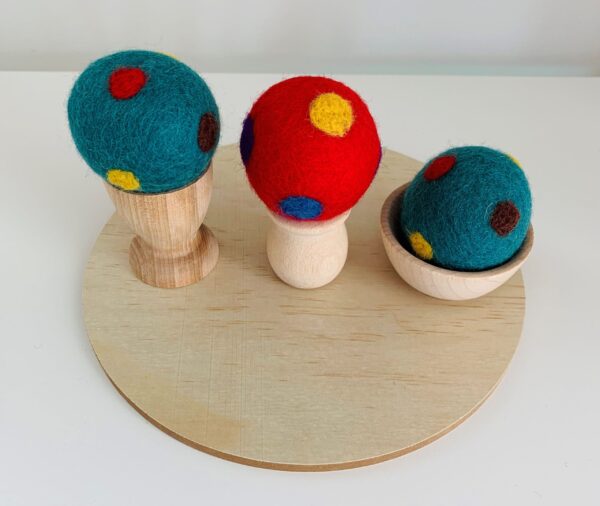 Polka Dot 5cm Felted Ball - PURPLE