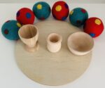 Polka Dot 5cm Felted Ball - PURPLE