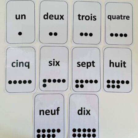 Written Number Flashcards Set 1-10 - French