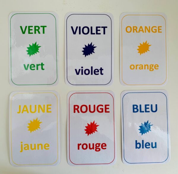 Primary / Secondary Color Flashcards - 6pk French