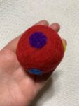 Polka Dot 5cm Felted Ball - RED
