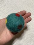 Polka Dot 5cm Felted Ball - TEAL