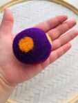 Polka Dot 5cm Felted Ball - PURPLE