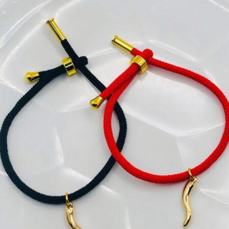 Gold Cornicello Red bracelet