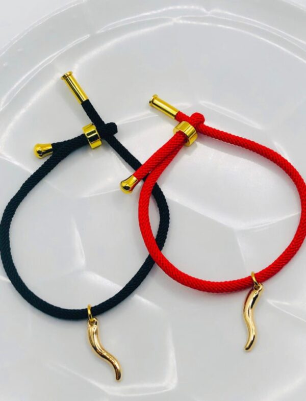 Gold Cornicello Red bracelet