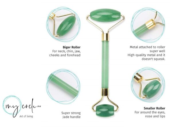 Dual-Action Jade Facial Roller with VC Serum Set