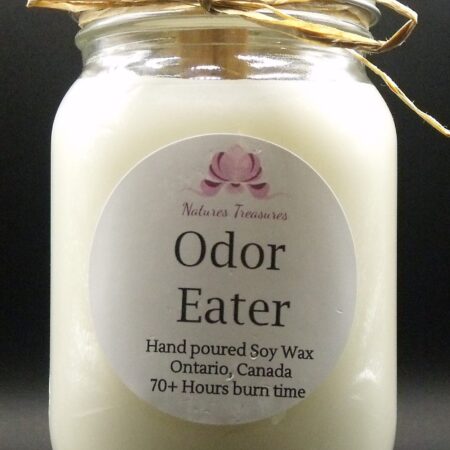 Odor Eater Soy Wax Candle - Mason Jar 80+ Hours Burn Time - Wooden Wick