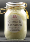 Orange & Cinnamon Soy Wax Candle - Mason Jar 80+ Hours Burn Time - Wooden Wick